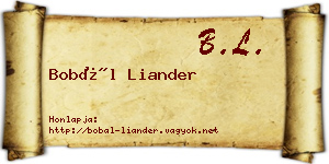 Bobál Liander névjegykártya